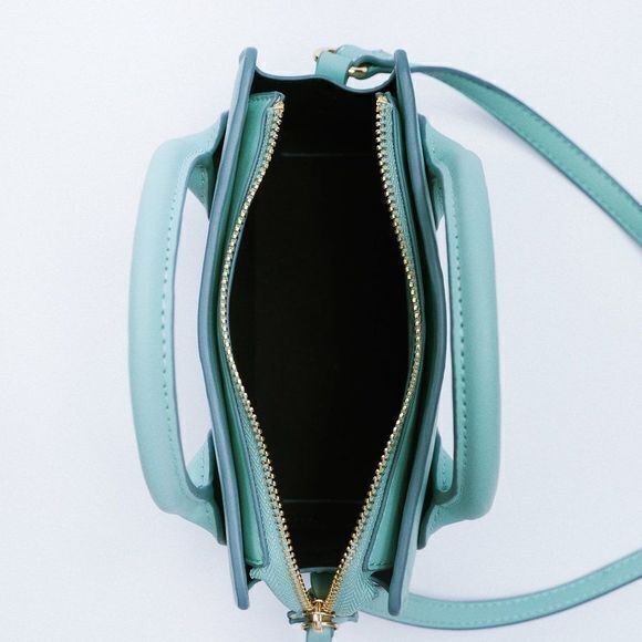 NEW ZARA MINI CROSS-BODY BAG BLUE CHAIN WITH DETACHABLE MINI BAG - Picture 4 of 5